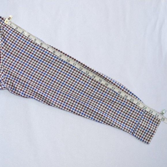 Faconnable Classique Men Blue & Burgundy Plaid Button Down Long-Sleeved Shirt M - Picture 4 of 7